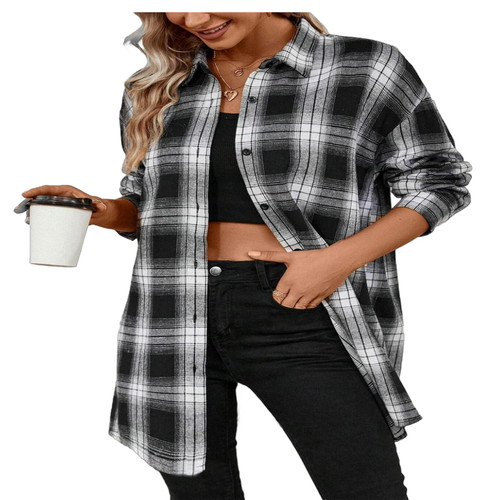 Damen flanell karohemd - flanell,