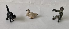 Drei alte, sehr kleine Tiere aus Zinn für die Puppenstube, selten