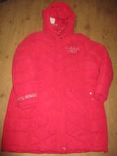 schöner warmer Damen Stepp-Mantel m. Kapuze Stepp- Jacke lang rot Gr. 3XL SOCCX