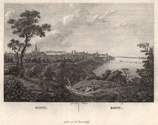Bonn Gesamtansicht Original Kupferstich Roux 1826