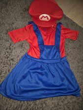 PREISVORSCHLAG Super Mario Kleid Kostüm Mädchen mit Mütze Größe 110-116-122