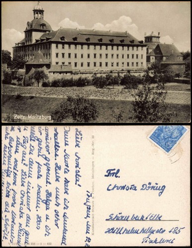 Ansichtskarte zeitz schloss - ansichtskarte,
