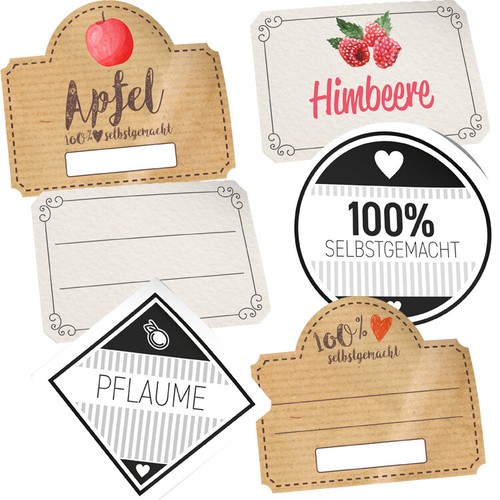 50x sticker marmeladen etikett - 50x,