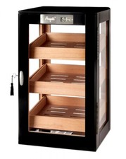 Humidor Angelo Humidorschrank schwarz ca 130 Zigarren 2 Angelo Polymerbefeuchter
