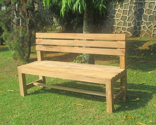 Premium massiv teak sitzbank - massiv,