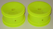 2 Paar Associated Felgen #9689 B4/B44 gelb Heck 2WD/4WD (RC Car Vintage wheels)