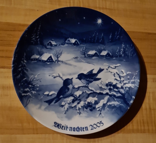 Weihnachtsteller echt kobalt - echt,