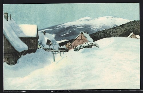 Ansichtskarte grenzbauden mit - ansichtskarte,