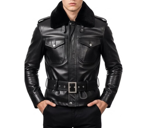 Herren schwarz lammleder leder - lammleder,