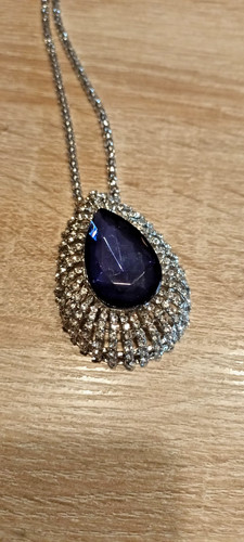 Lange kette mit saphirblauen - lange,