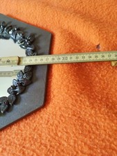 Rechteckiger Wandspiegel, mit Blumendekoration, Unikat, handgefertigt