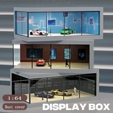 Diorama 1/64 Garage Modell mit Lichit Showroom Szene Display Case Vitrine DE