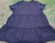 Schlichtes Kleid - 56/58 - Schwarz - Lagenlook - Volants, Empire