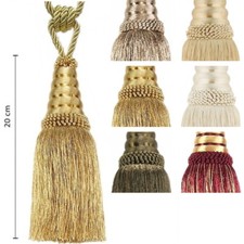 Quaste/Raffhalter 20cm mit Kordel 40cm Silber Gold glänzend Troddel DekoVorhänge