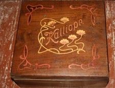 Antike Kalliope Spieluhr mit Glocken-Spiel mit 10 Glocken und 10 Platten 33,5 cm