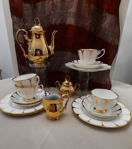 Kaffeeservice weiß mit gold - kaffeeservice,,