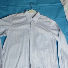 Alpenland  Herrenhemd hellblau weiß gestreift Langarm Gr. 40 NEUWERTIG