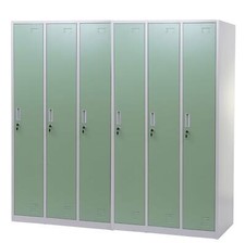 B-Ware Spind PrestonT829, Wertfachschrank Schließfach, Metall 6 Fächer, grün