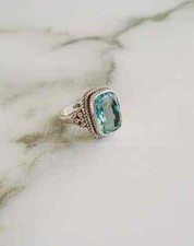 Aquamarine Ring 925 Sterling