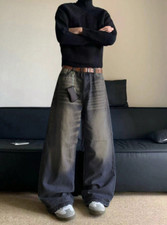 VINTAGE WIDE LEG BAGGY JEANS HERREN Y2K STREETWEAR JAPANESE STYLE RARE TECHWEAR