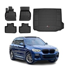 OMAC Fußmatten & Kofferraumwanne Set für BMW X3 G01 2017-2024 Gummi Schwarz 5x