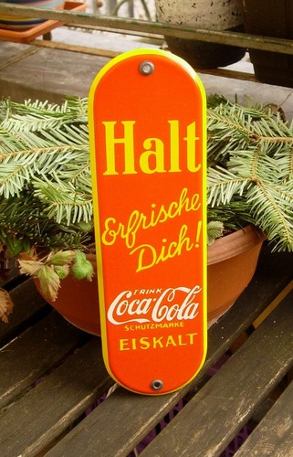Altes email türschild halt - altes, email-türschild