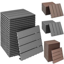 Set Terrassenfliesen Holzoptik Klickfliesen Terrasse Balkon Garten 31x31cm 