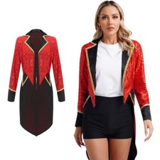 Damen Smoking Erwachsener Zauberer Kostüme Cosplay Mantel Karneval Frack Jacke
