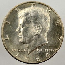 1/2 Dollar 1964 USA "Kennedy Half" Silbermünze unzirkuliert