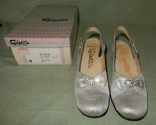 Damen Sling Pumps Leder Sybille OVP Silber Glitzer Lurex Margit original DDR 