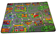 Spiel - Teppich City Straßen und Häuser rechteckig ca. 138 x 200 cm 