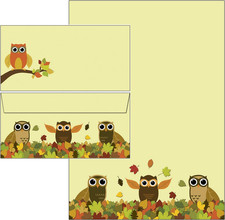 Briefpapiermappe - Eulen im