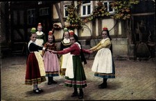 Ak Hessenmädchen in Tracht