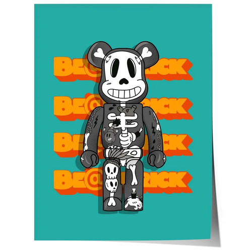 Urban toy bear skelett poster - urban,