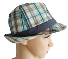 H&M Hut Pork Pai Gr.158 / 170 KU 54 Karomuster Kopfbedeckung Kostüm Herrenhut