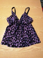 Tankini Oberteil Gr. 40 E, Schwarz, Lila