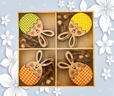 12er Set Holz-Osterhasen zum