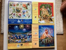 SunsOut Puzzle Konvolut, Butterfly - Lakeside - Velveteen - u.a. - 4 x 1000 T.