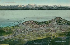 Ansichtskarte Riedlepark Zeppelin-Werft 1913 Friedrichshafen  (Nr.9334)