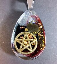 Orgonit Anhänger "Schutz Selbsterkenntnis" Orgon Pentagramm Bronze Goldobsidian