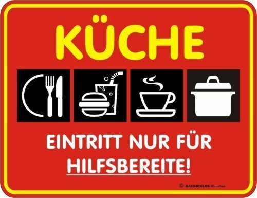 Blechschild küche koch - blechschild,