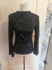 Schwarzes Glitzer-Shirt