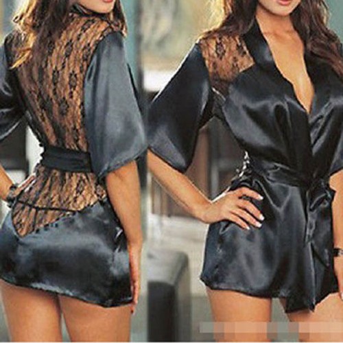 Babydoll chemise satin - satin, lace