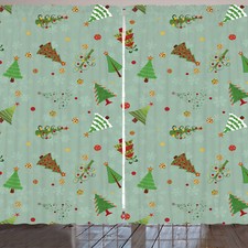 Weihnachten Rustikale Gardine Feiertags Baum Muster