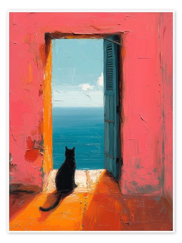Poster katze schaut - poster,