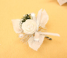 Künstliche Blumenbrosche Schöne lebensechte Corsage Brautjungfer Braut Hochzeit