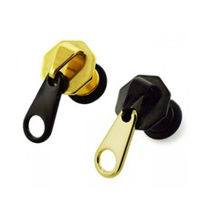 Flash Fake Plug Reißverschluss Stahl Tunnel Ohrstecker Ohrring Hip Hop Ø 10mm