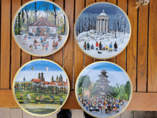 4 x Wandteller Porzellan Motiv 4 Jahreszeiten München