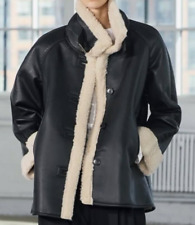 Zara ZW Collection Double Faced Shearling Jacke Schwarz Gr. XS S M L 3548/248