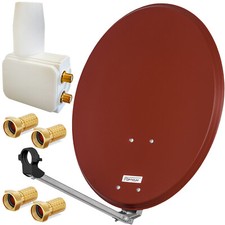 SatAnlage 60cm Twin LNB 2 Teilnehmer Antenne Spiegel Schüssel Spiegel UHD 4K